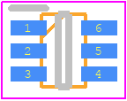 PSA-8A+ - Mini-Circuits PCB footprint - SOT23 (6-Pin) - SOT23 (6-Pin) - PSA-8A+(1mm)