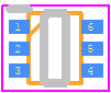 SSM6L14FE(TE85L,F) - Toshiba PCB footprint - SO Transistor Flat Lead - SO Transistor Flat Lead - ES6 (SON6-P-0.50)