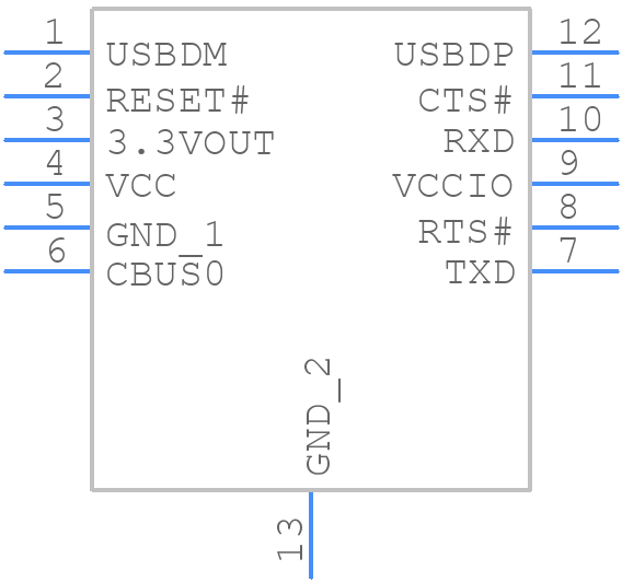 FT234XD-R - FTDI Chip - PCB symbol