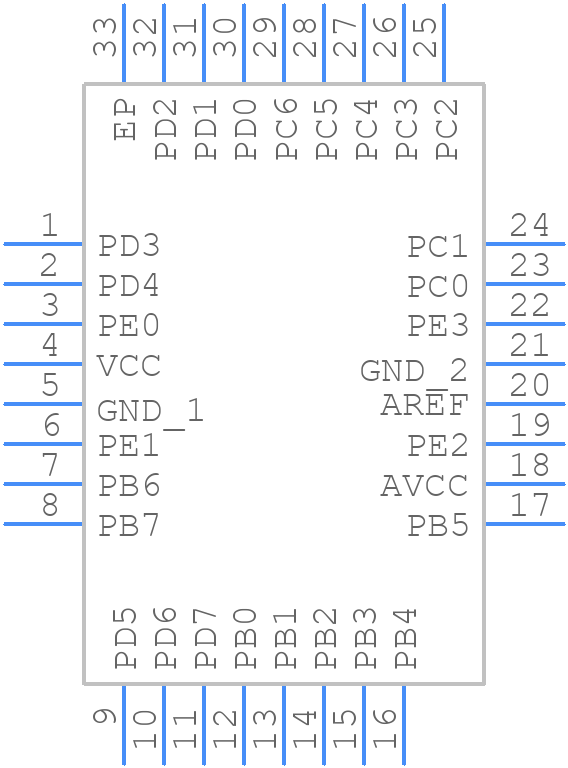 ATMEGA328PB-MN - Microchip - PCB symbol