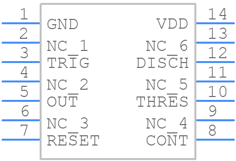 TLC555CPWRG4 - Texas Instruments - PCB symbol