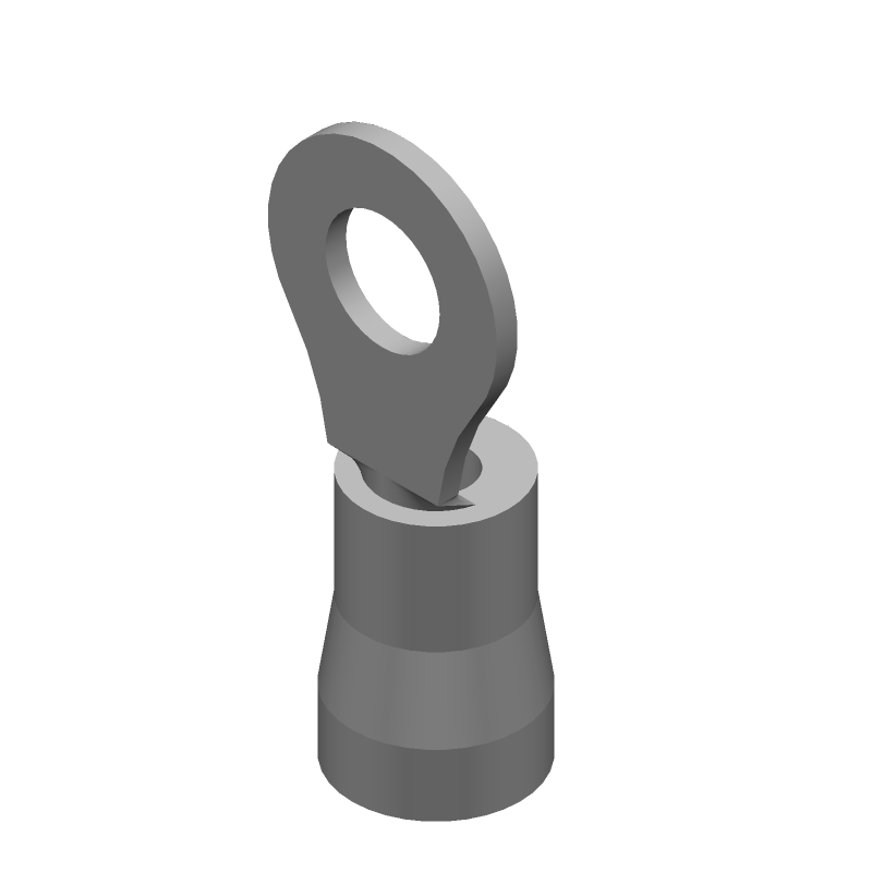 Ring Terminal, 14-16AWG, Copper/Tin, Insulated, Blue, 600V