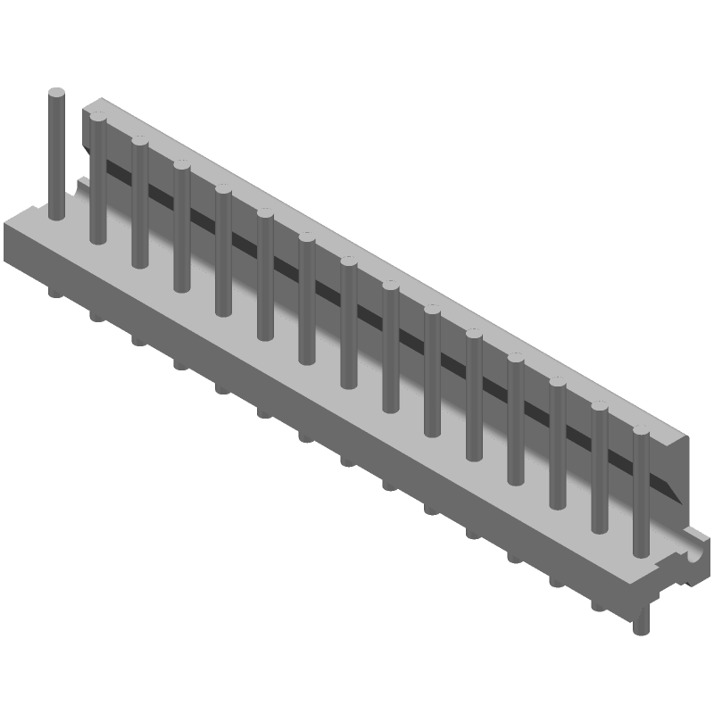 Wire to Board Header, 15 Pos, 7A, 600V, 3.96mm Pitch, Solder, Thru-Hole