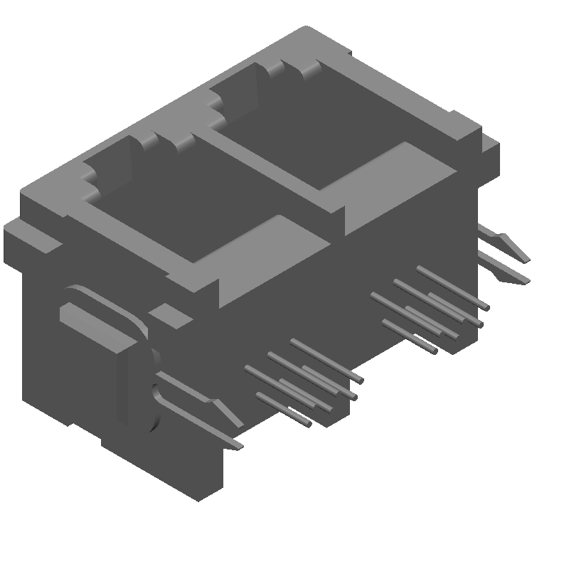 6 Pos 12 Pos Female Modular Connector, 125V, 500mA, Through Hole
