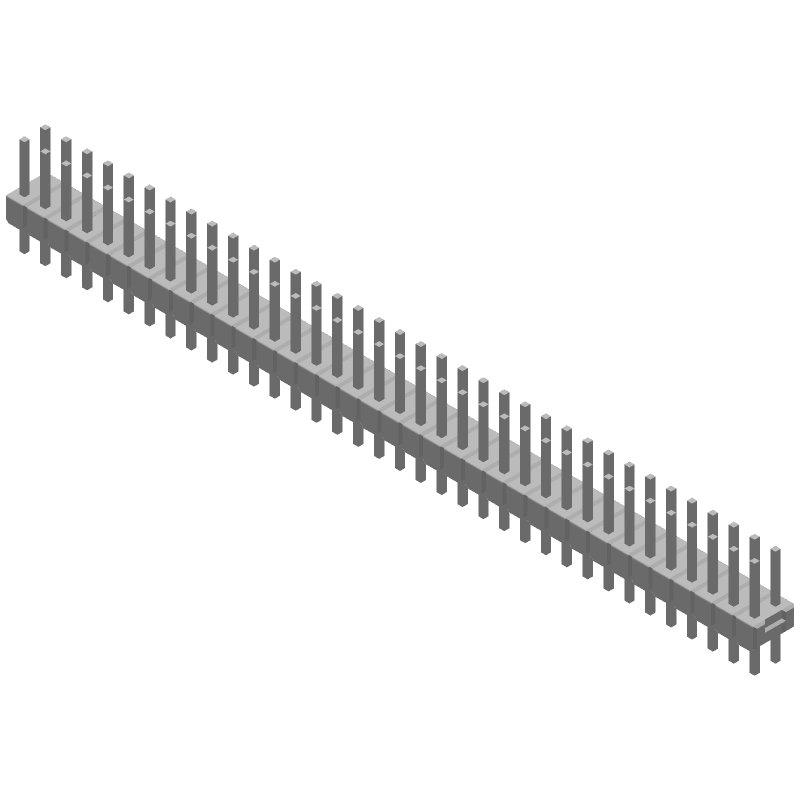 72 Pos 2.54mm Gold Male Header, Thru-Hole, PBT, 5A