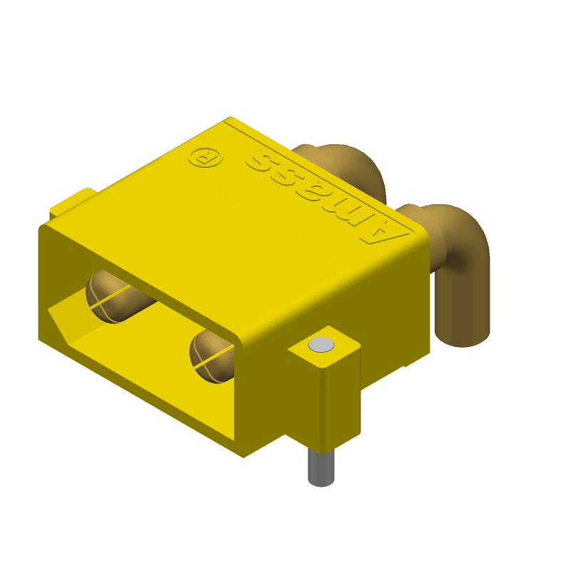 XT30PW-M footprint, schematic symbol and 3D model by Amass