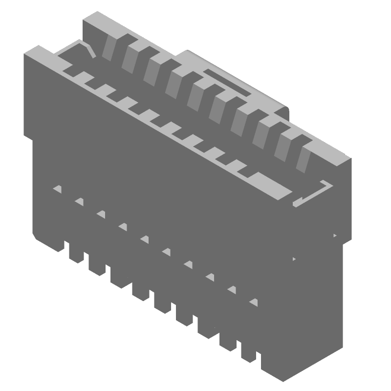 Board Connector, 20 Contact(s), 2 Row(s), Female, 0.1 inch Pitch, Crimp Terminal, Locking, Black Insulator, Plug,