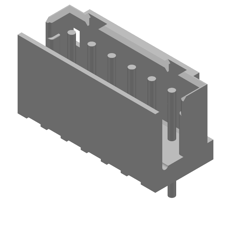 6 Pos 2mm Shrouded Header, Straight, Solder, 4A, 125V