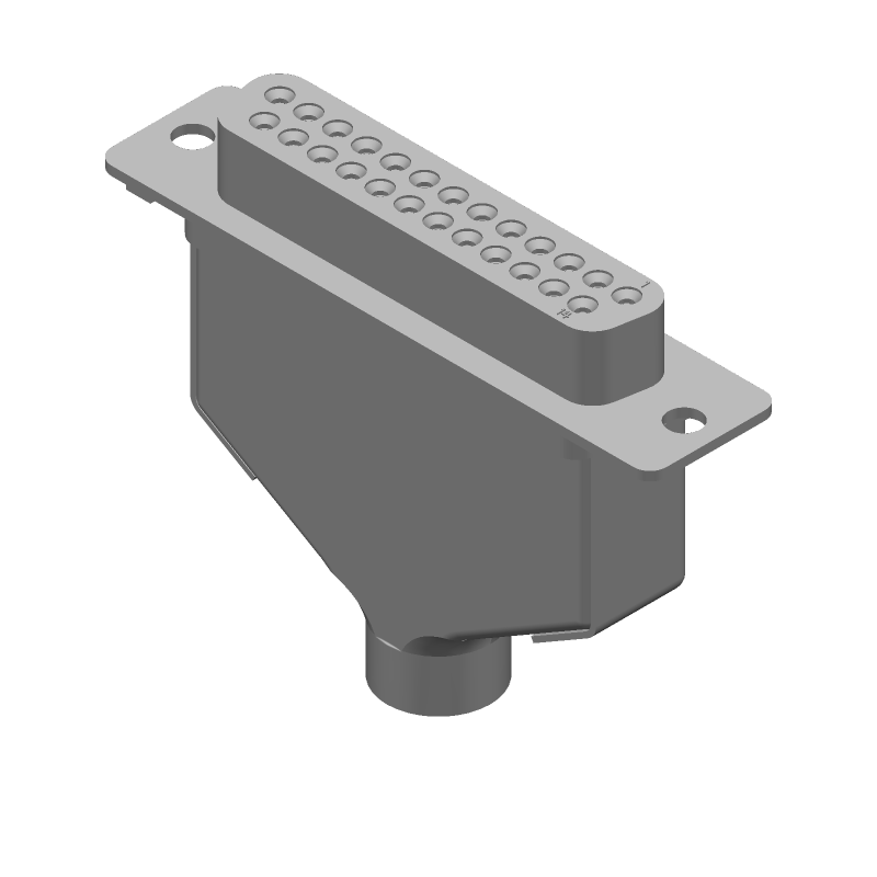 25P HD D-Sub Female Connector, Shielded, Straight, 250V