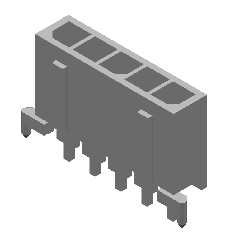 5 Pos 5A Wire-to-Board Male Pin Connector, Straight, Through Hole