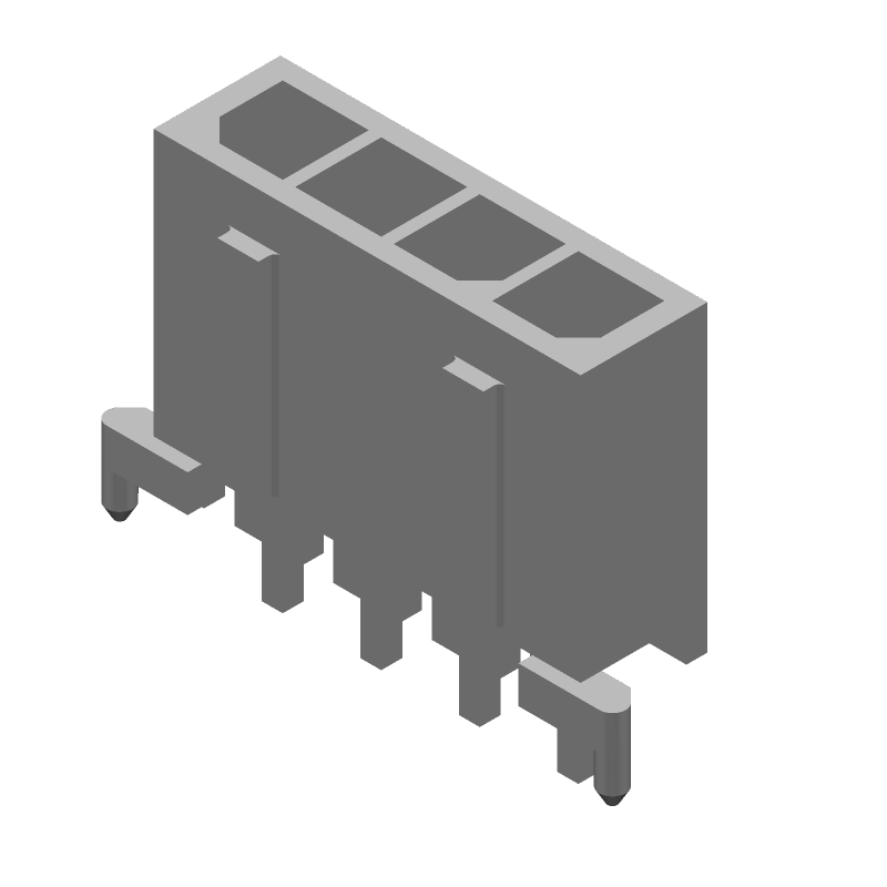 4 Pos Wire-to-Board Rectangular Connector, 5A, 250V, Straight, Tin