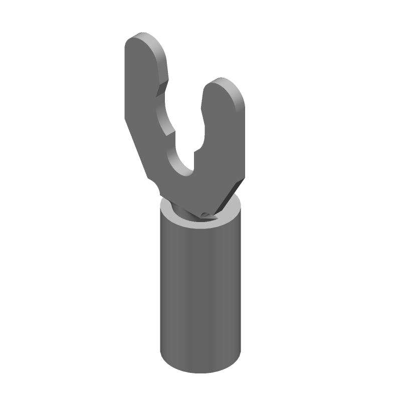 Spring Spade Terminal, 16-22AWG, Brass/Tin, Insulated, 600V