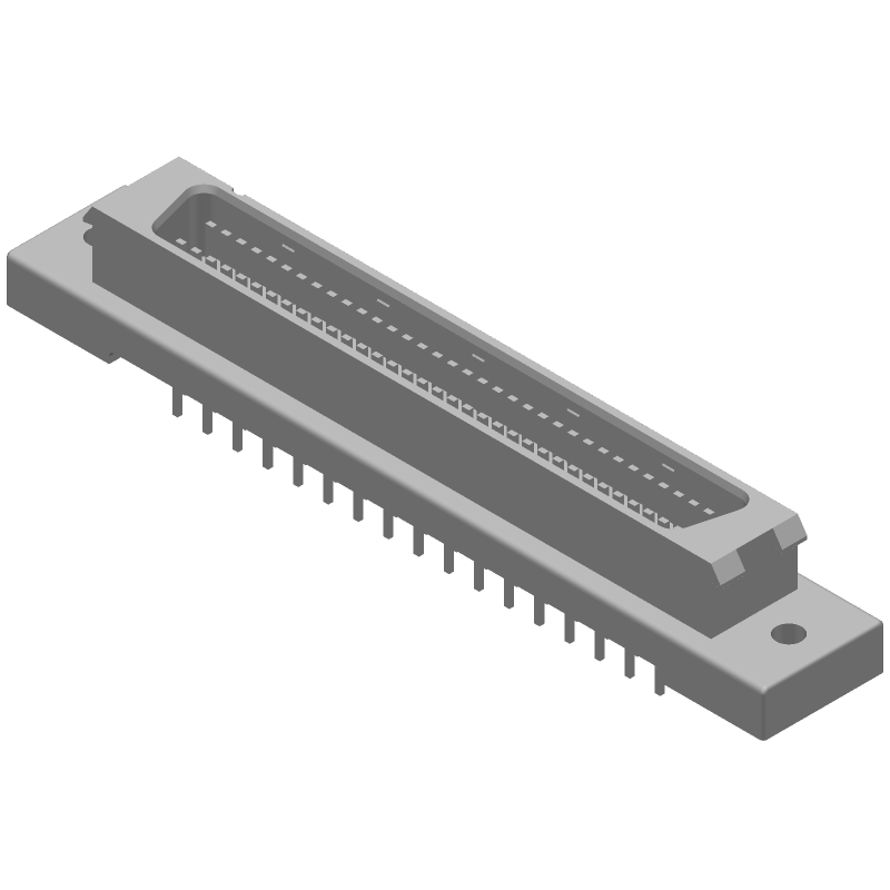 68 Pos 4 Row Signal Contact, Gold Plated Bronze, 1A, 100V, Shielded, Through Hole