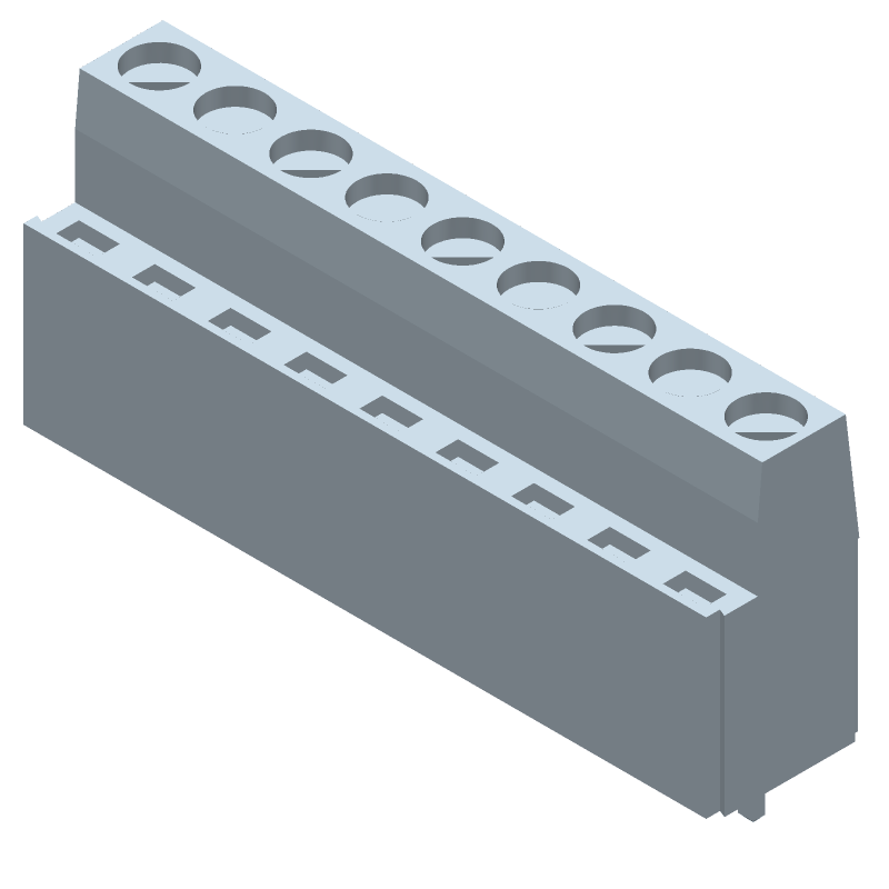 5 Pos Terminal Block, 24A, 600V, Solder, Thru-Hole, Green