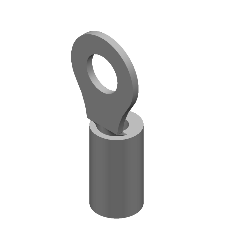 Ring Terminal, 14-16AWG, Copper, Tin, Insulated, 600V