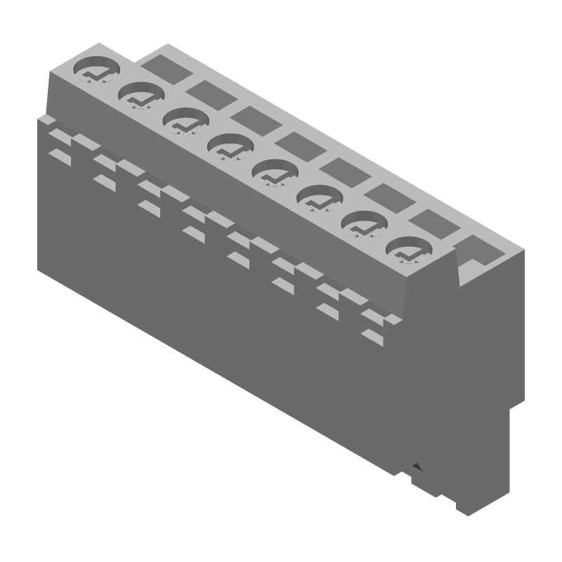 8 Pos Terminal Block, 5.08mm Pitch, 16A, 300V, Screw, Cable Mount