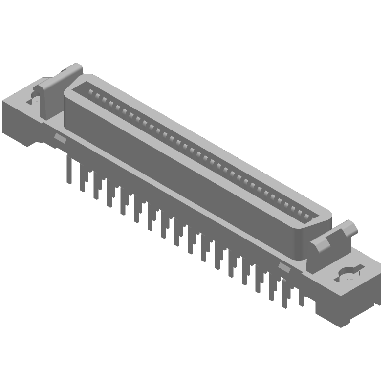 68 Pos 2 Row .050" Pitch Modular Ethernet Connector, Straight, TH