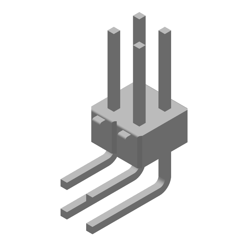 4 Pos 2.54mm RA Thru-Hole Header, Male Pin, 3A, Gold/Tin