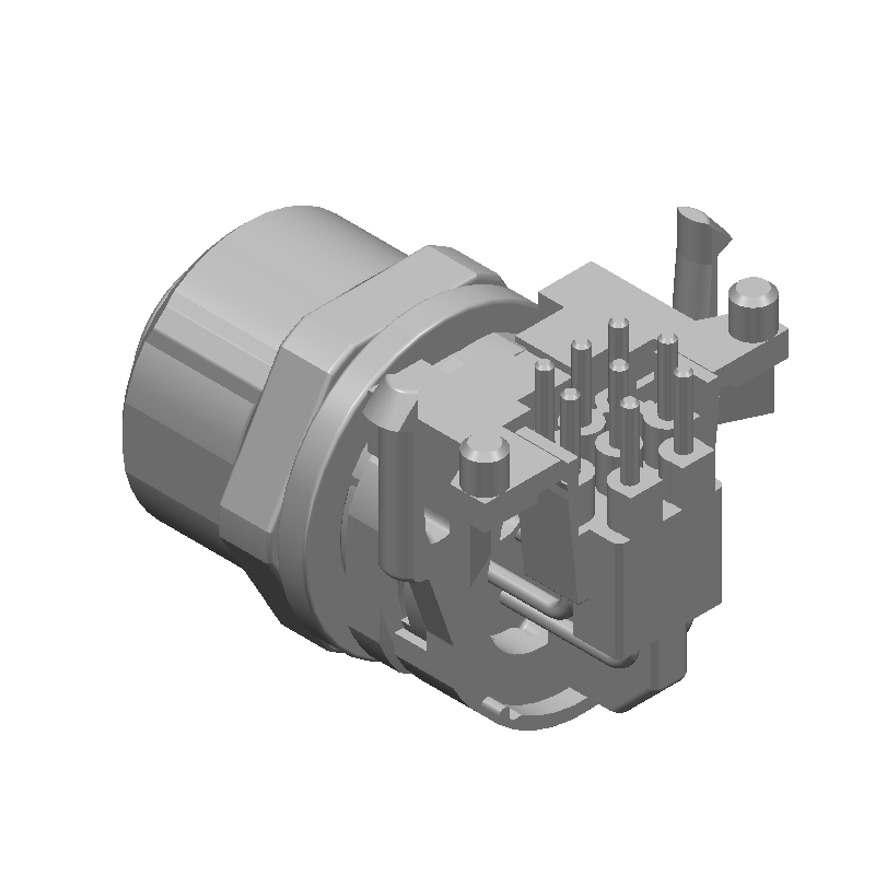 8 Pos Right Angle Circular Connector, 2A, 30V, IP67, Gold