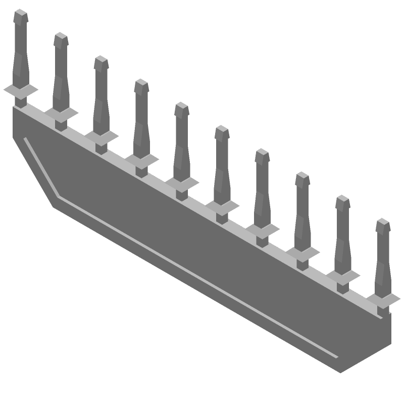 8 Pos 2 Row Male Connector Tool - Polycarbonate, White