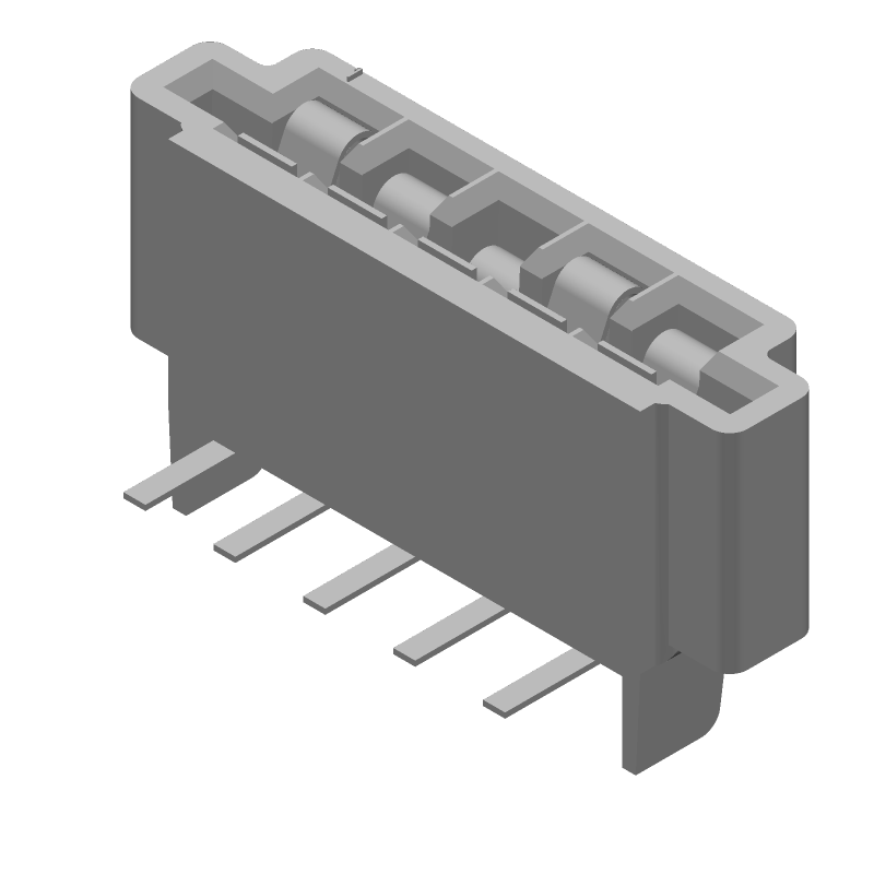 5 Pos Female Header, 2.54mm Pitch, Right Angle, Through Hole, 1A, 250V