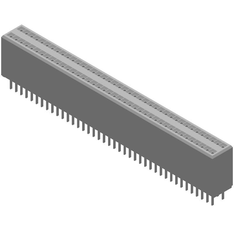 80 Pos 1.27mm Socket Strip, Straight, Thru-Hole, Gold Plating