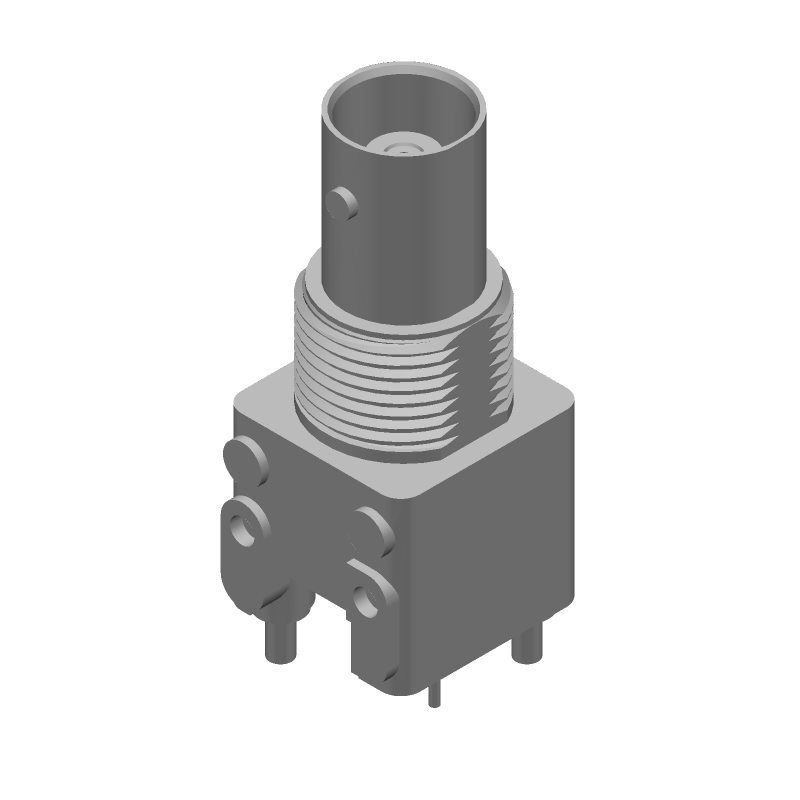BNC RF Connector 50R Straight Male Gold 4GHz Thru-Hole