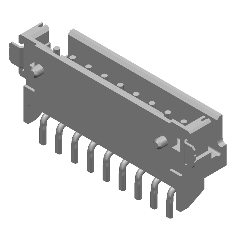 9 Pos 2mm RA SMD Shrouded Header, 4A, Tin, Nylon, 125V