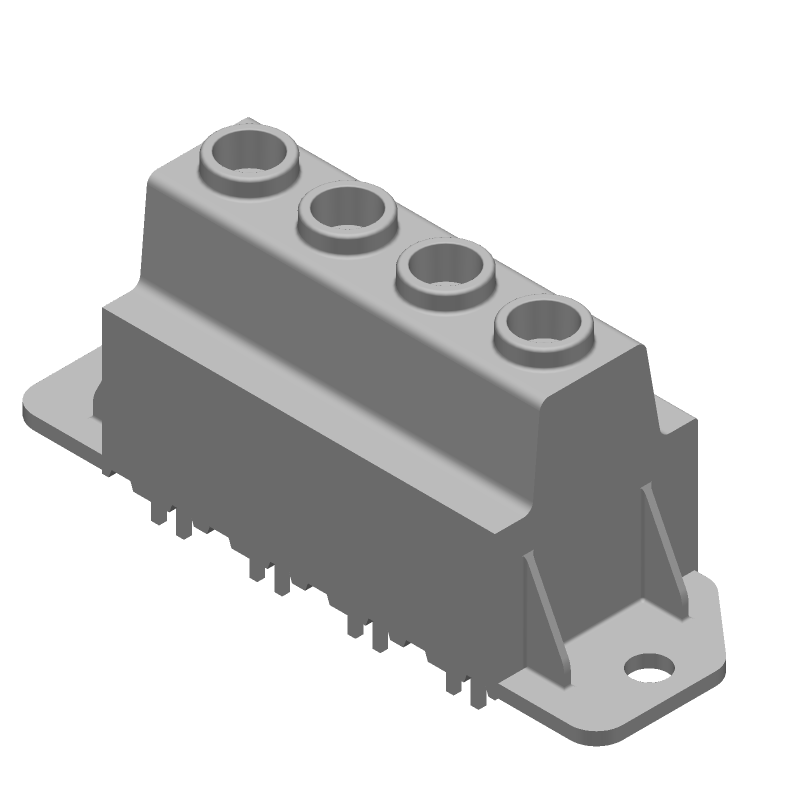 4 Pos Green Terminal Block, 130A, 600V, 15mm Pitch, Wire-to-Board