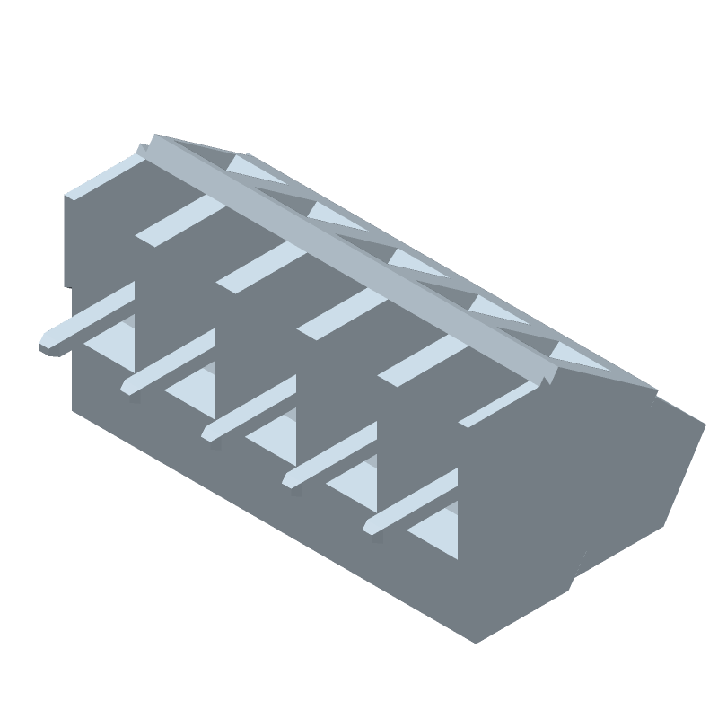 5 Pos 5.08mm Terminal Block, 17.5A, 300V, Brass/Tin, Through Hole