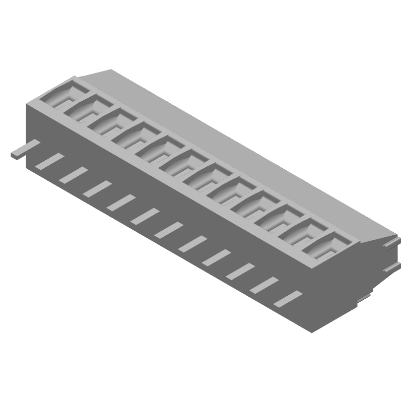 12 Pos 3.5mm Pitch Terminal Block, Straight, Solder, 12A, 300V, Green