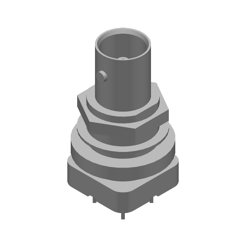 RF BNC Connector 75R Gold Press-Fit Thru-Hole 4GHz