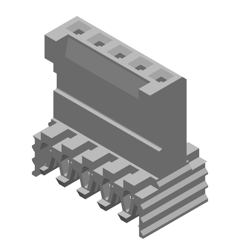 5 Pos 2.54mm IDC Crimp Wire Housing, Blue, 3A, Gold Female Socket