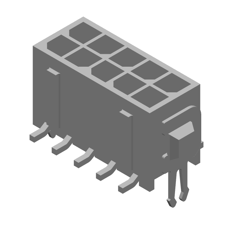 Power Connector, 10 Pos, 5A, 250V, Straight, SMD, Male