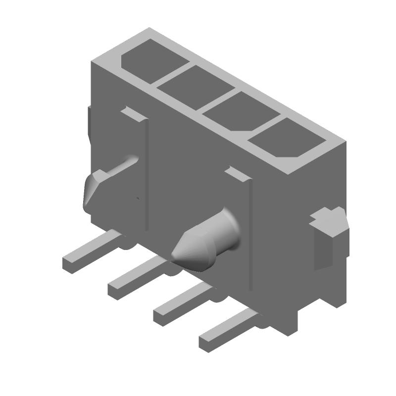 4 Pos, 5A, 250V, RA, Wire-to-Board Male Pin Connector