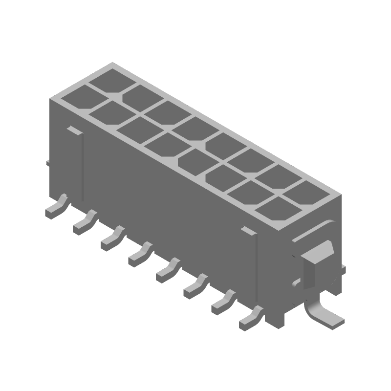 16 Pos Wire-to-Board Rectangular Connector, 5A, 250V, SMT, Male