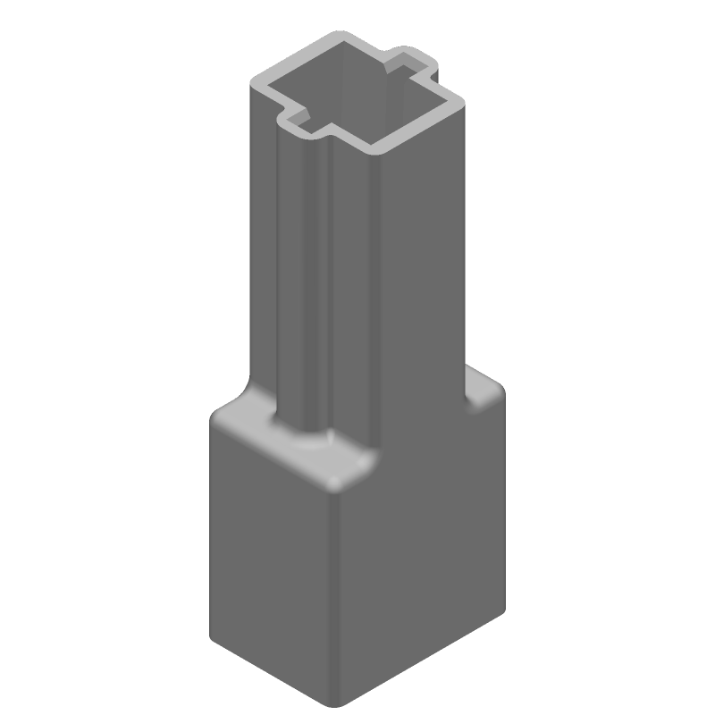 Nylon Rectangular Connector, 1 Pos, Female, Straight, Quick Connect