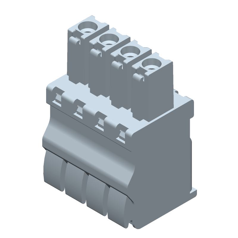 4 Pos 3.5mm Pitch Push-In Terminal Block, 11A, 300V, Green