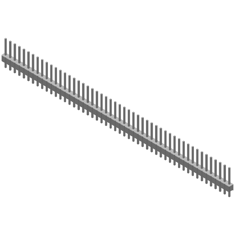 50 Pos 2.54mm Straight Header, Male Pin, Tin, PBT, 5A