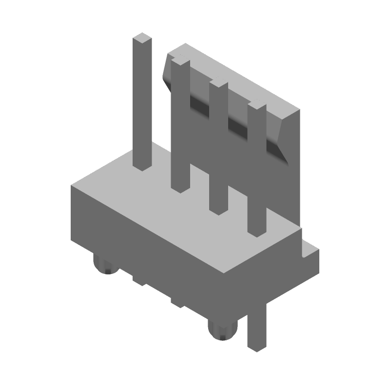 4 Pos 2.54mm Wire-to-Board Header, Male, 5A, Tin, Thru-Hole