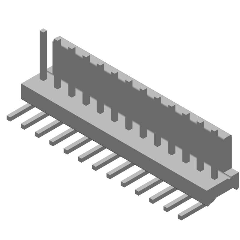 Wire-to-Board HDR 13 POS 2.54mm RA Solder Thru-Hole 5A
