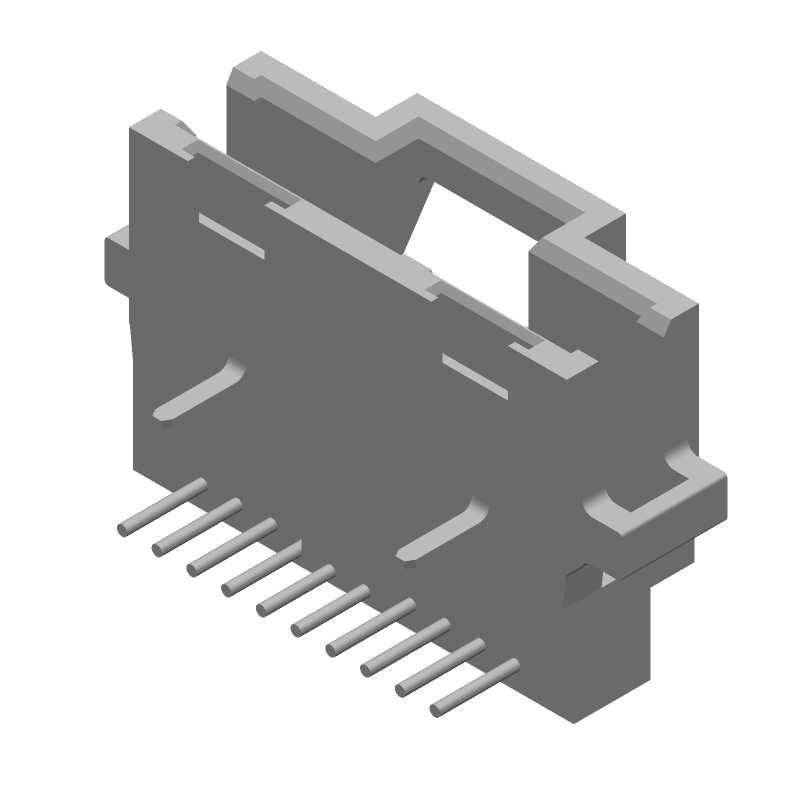 10 Pos Shrouded Header, 1.27mm Pitch, RA Thru-Hole, 1A, Gold/Tin/Lead