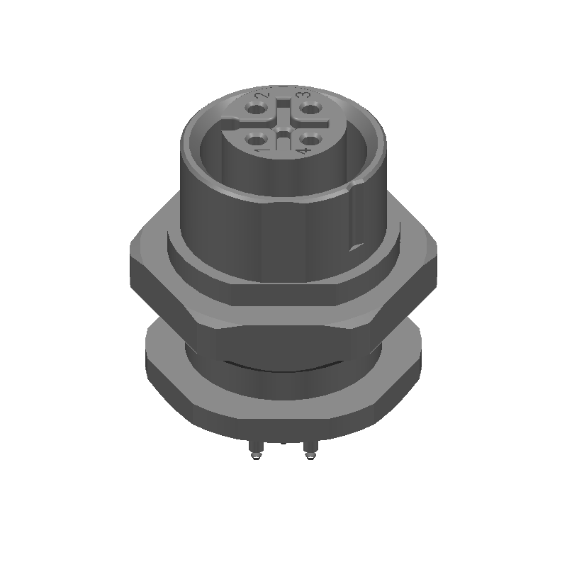 5 Pos Female Circular Connector, Solder, 60V, 4A, IP67