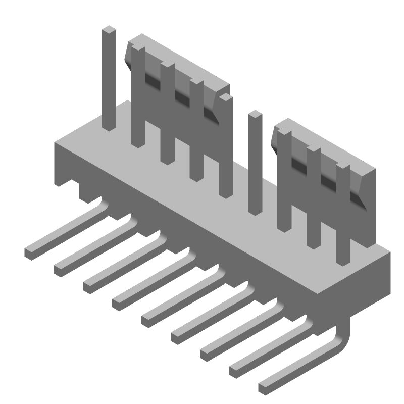 9 Pos 2.54mm Pitch Wire-to-Board Header, 5A, 250V, Right Angle