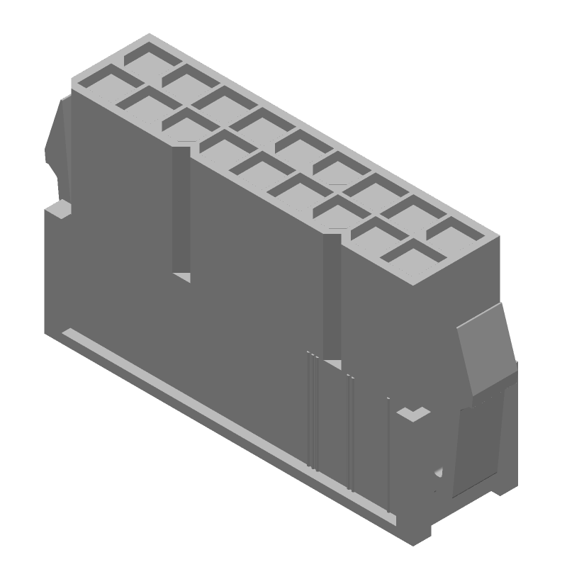 18P Male Pin Rectangular Connector, Wire-to-Wire, 600V, UL94 V-2