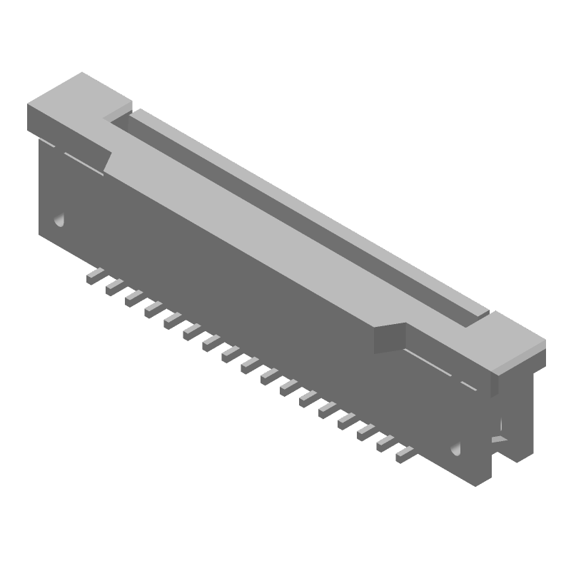 17 Pos FPC Connector, 1mm Pitch, 1A, 125V, Gold, SMD