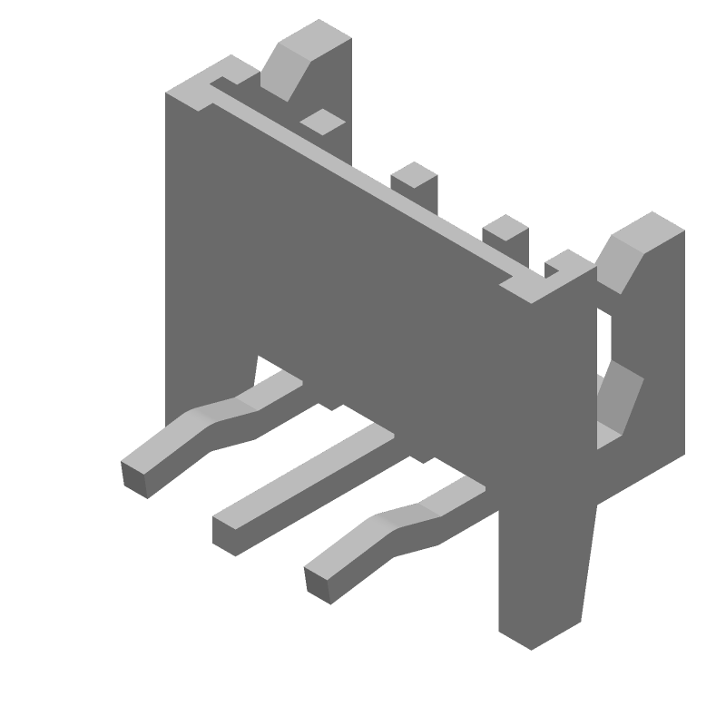 3 Pos 2.5mm RA Thru-Hole Shrouded Header