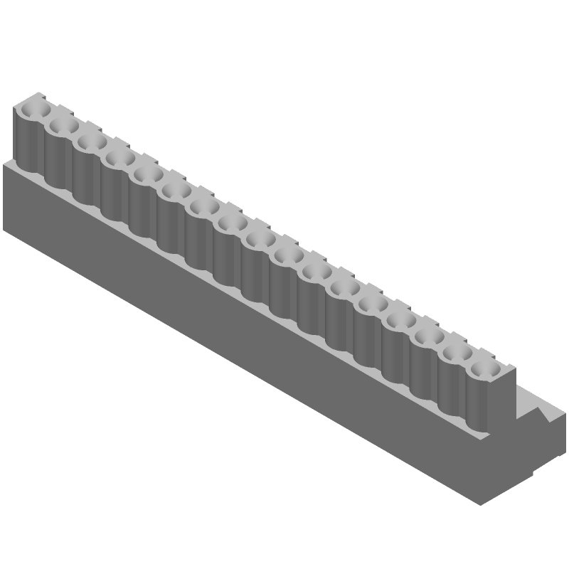 17 Pos Terminal Block, 5.08mm Pitch, RA, 300V, 15A, Screw