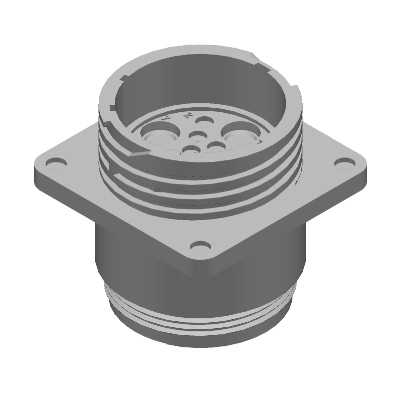 16 Pos Circular Crimp Receptacle, 50A, 600V, IP65, Nylon