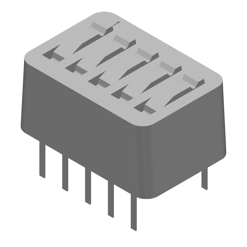 5 Pos SPST Rocker DIP Switch, 1.5A, 50VDC, Gold